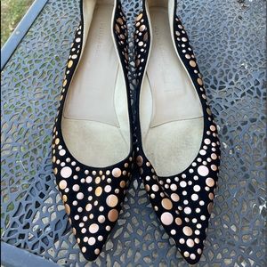 Sigerson Morrison Black Pointy Flats